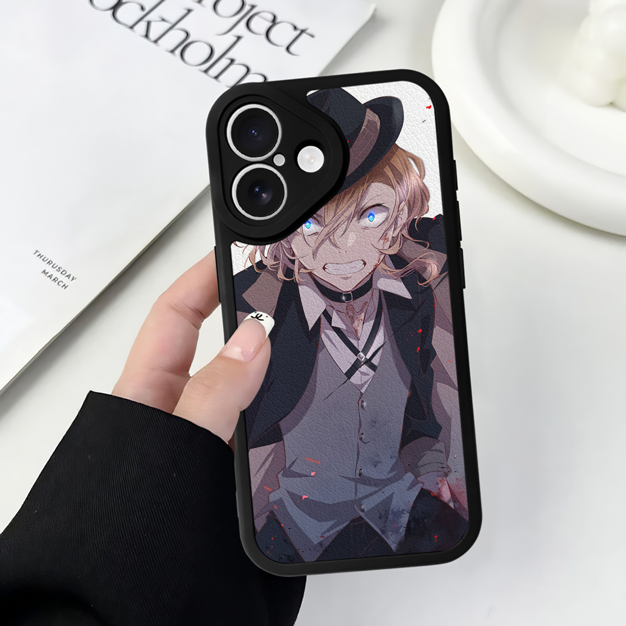 （画像用） 文豪ストレイドッグス Bungo Stray Dogs 【iPhone 16シリーズ対応】シリコンスマホケース（レザー調） 材質：シリコン